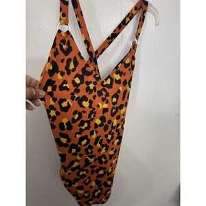 Beach Betty M Miracle Orange Animal Print Swimsuit One Piece NWT $65